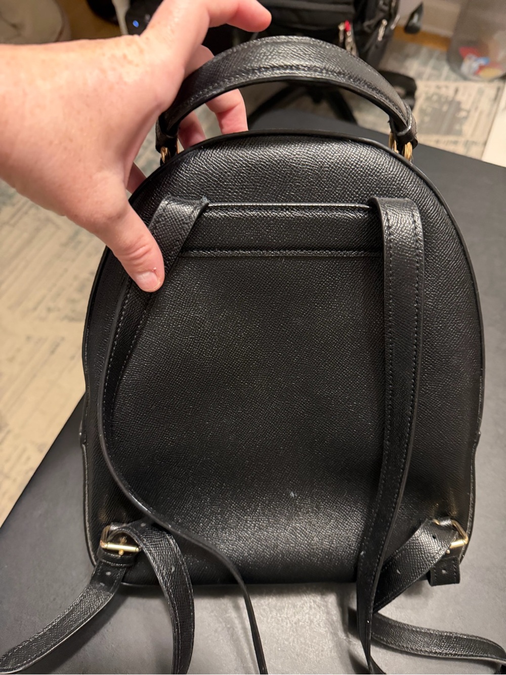 Coach Black Pebbled Leather Mini Backpack with Gold Hardware - Picture 5 of 8